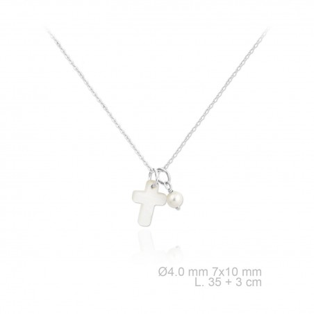 Gargantilla de Plata de Ley y nácar