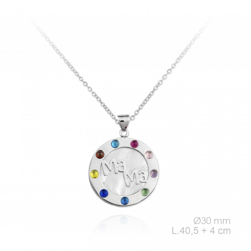 Gargantilla de Plata de Ley y nácar