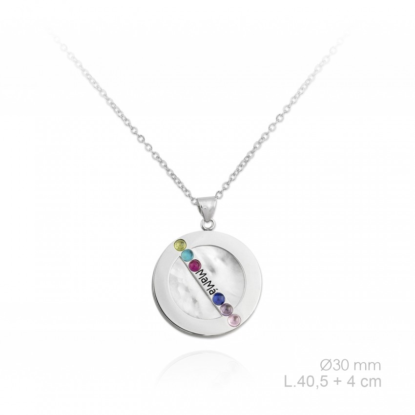 Gargantilla de Plata de Ley y nácar