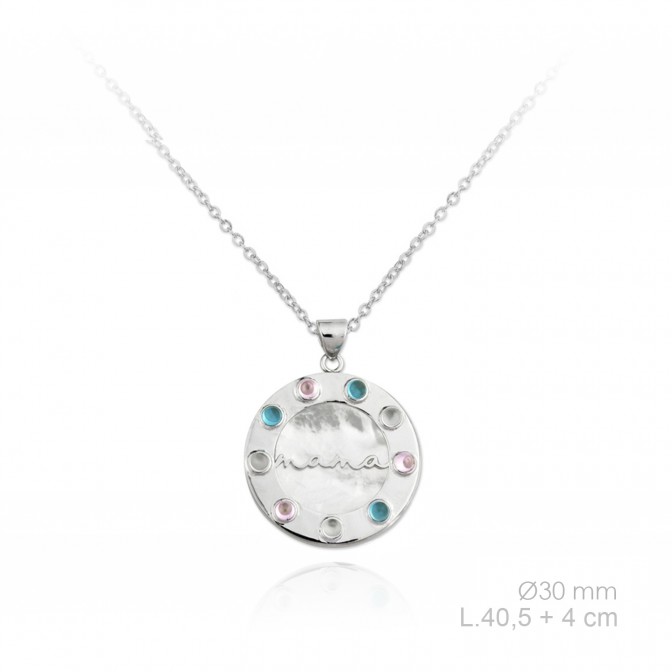 Gargantilla de Plata de Ley y nácar