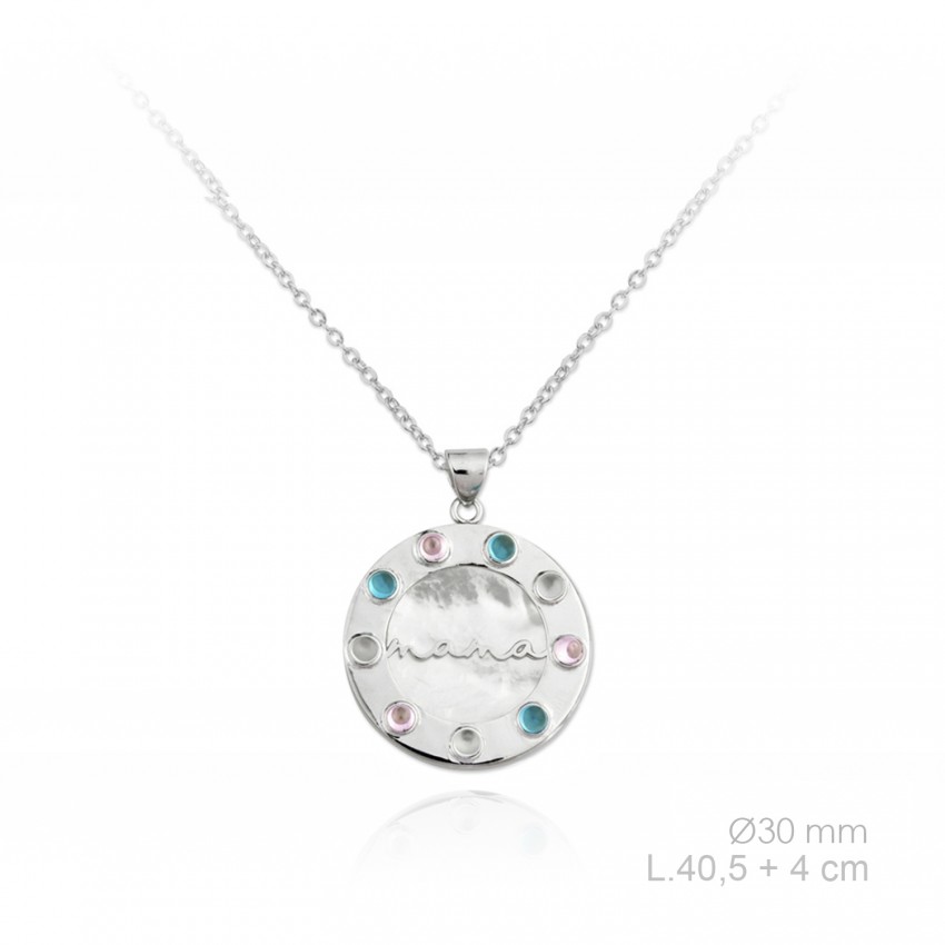 Gargantilla de Plata de Ley y nácar