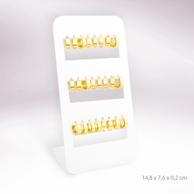 Expositor - 12 pares de pendientes de Acero