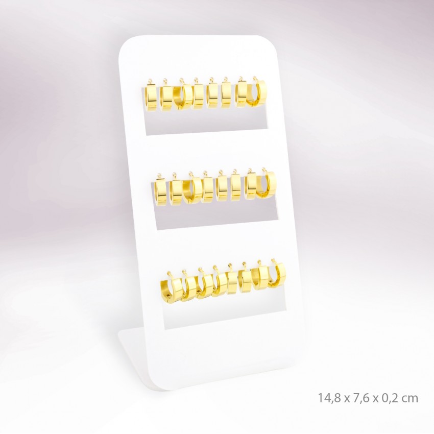 Expositor - 12 pares de pendientes de Acero