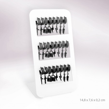 Expositor - 12 pares de pendientes de Acero