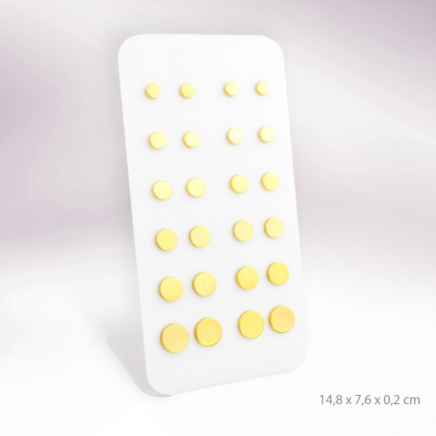 Expositor - 12 pares de pendientes de Acero