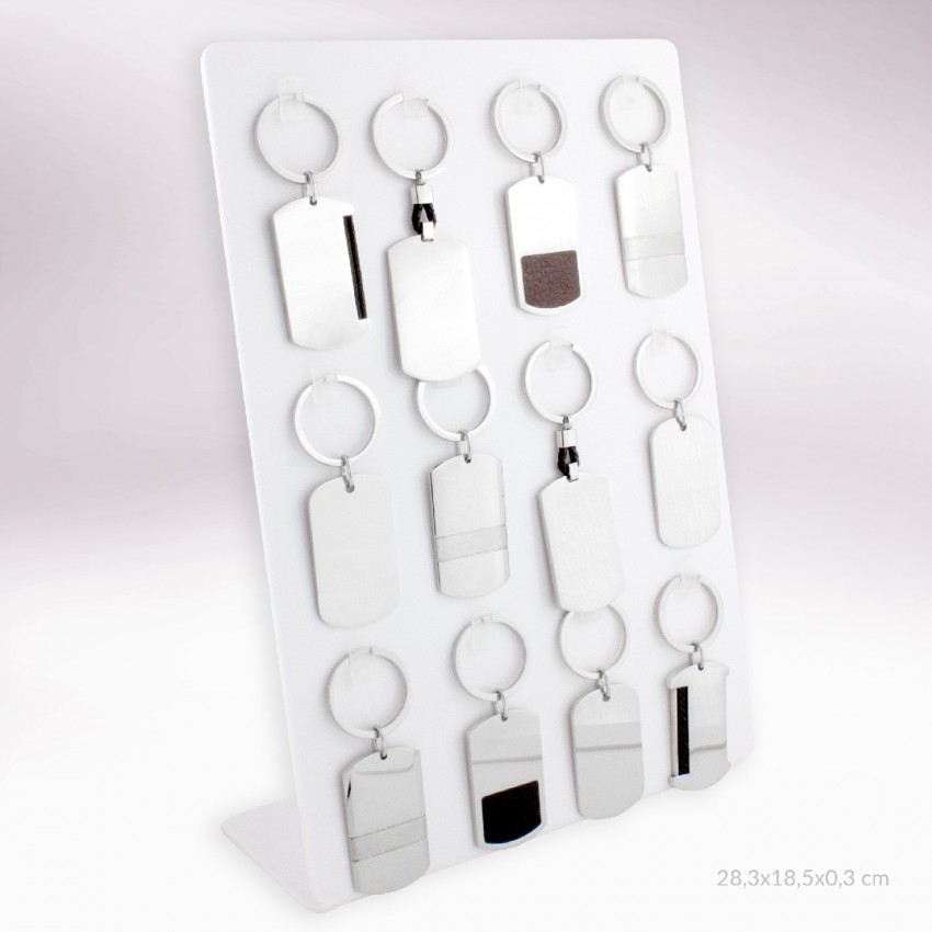 Expositor - 12 llaveros de Acero