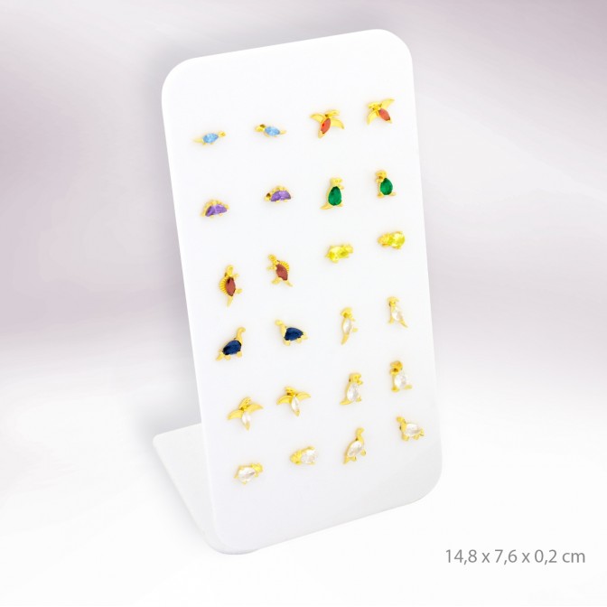 Expositor - 12 pares de pendientes (cierre presión)