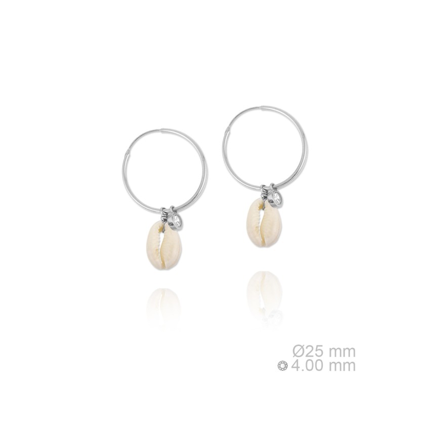 Pendientes de Plata de Ley y nácar