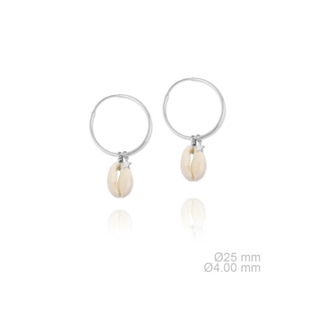 Pendientes de Plata de Ley y nácar