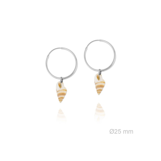 Pendientes de Plata de Ley y nácar