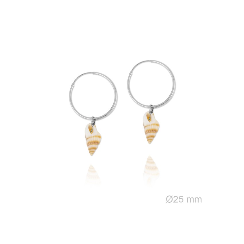 Pendientes de Plata de Ley y nácar