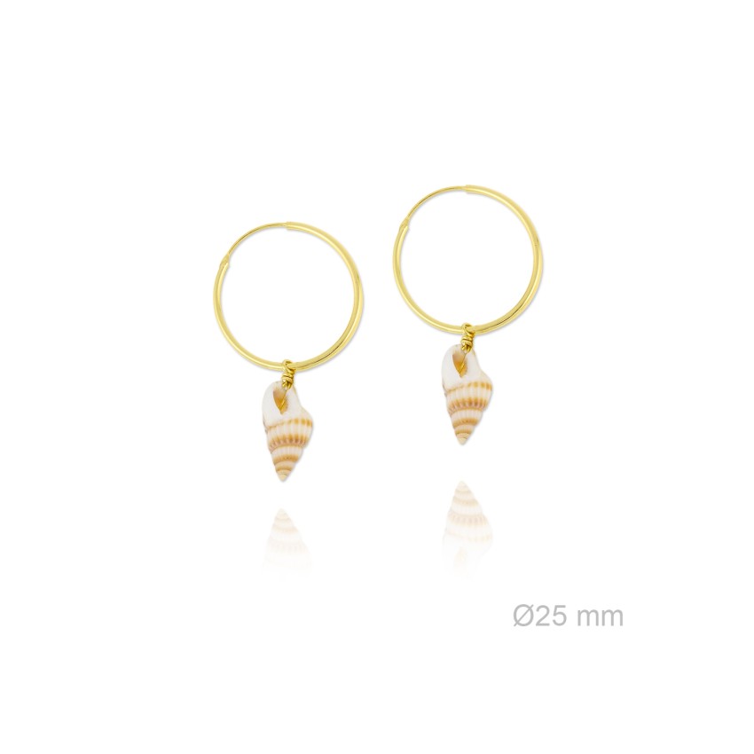 Pendientes de Plata de Ley y nácar