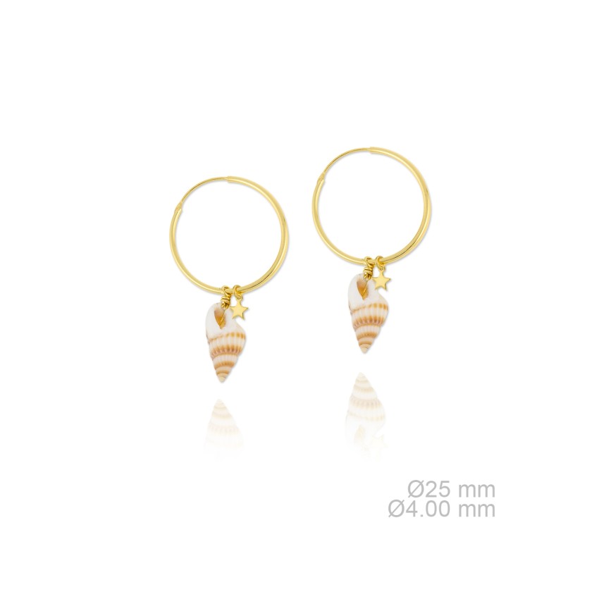 Pendientes de Plata de Ley y nácar