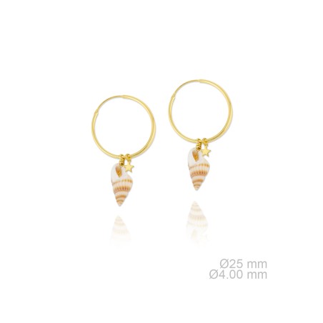 Pendientes de Plata de Ley y nácar