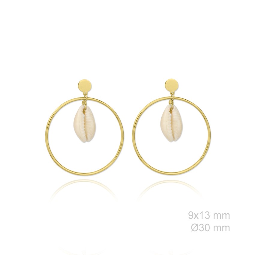 Pendientes de Plata de Ley y nácar