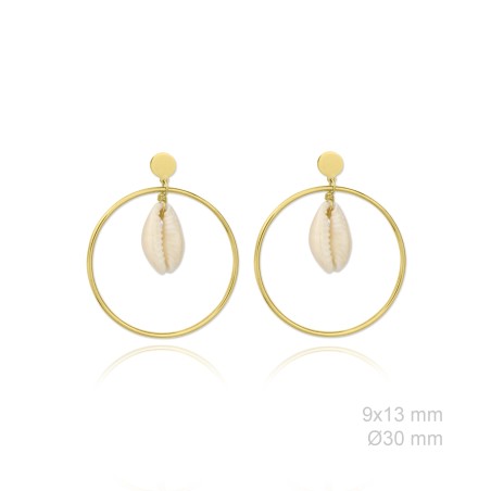 Pendientes de Plata de Ley y nácar