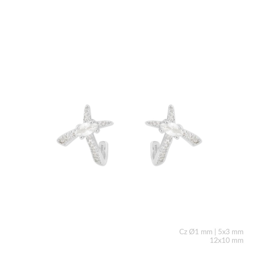 Pendientes de Plata de Ley con circonitas