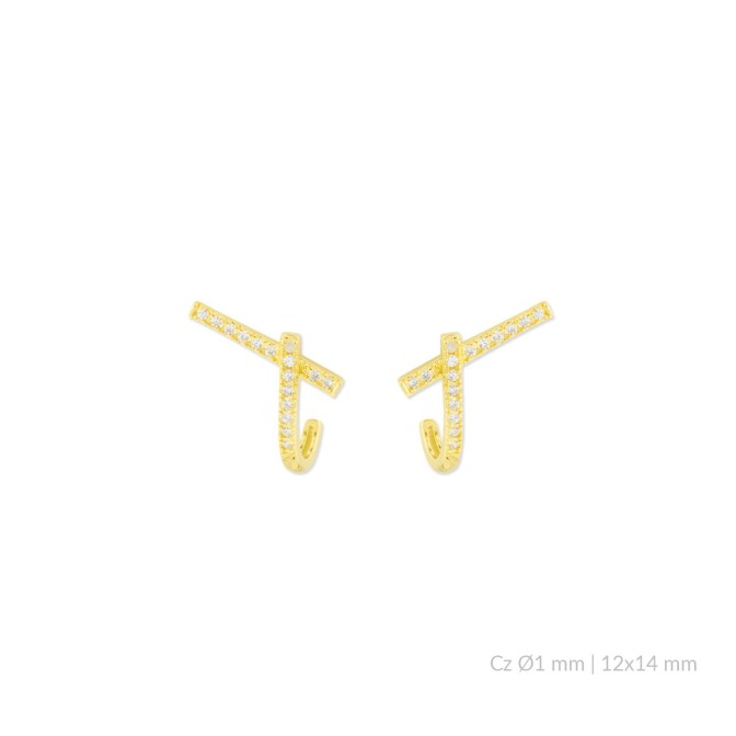 Pendientes de Plata de Ley con circonitas