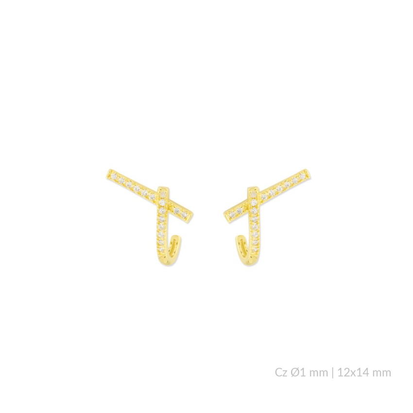 Pendientes de Plata de Ley con circonitas