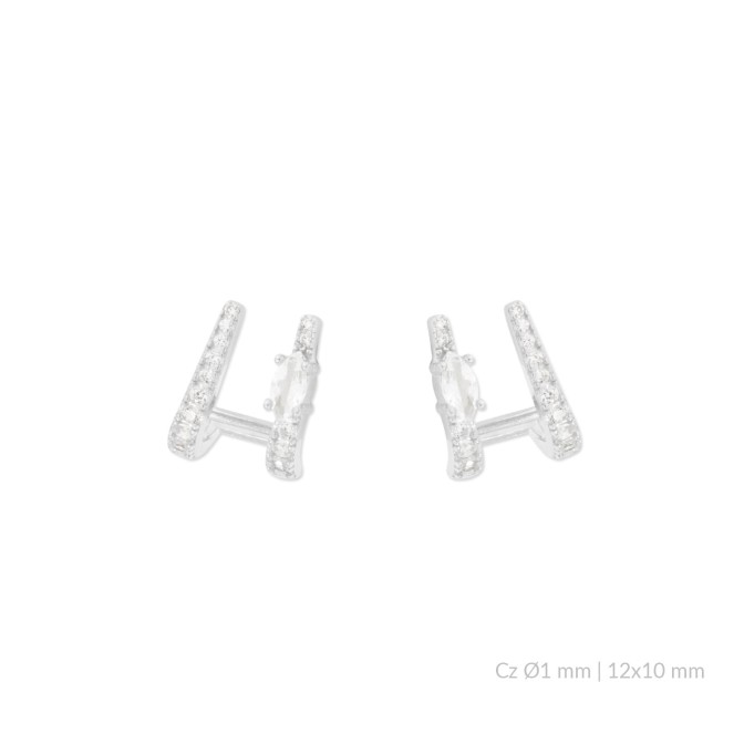 Pendientes de Plata de Ley con circonitas