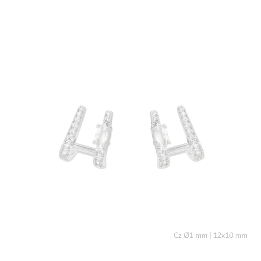 Pendientes de Plata de Ley con circonitas