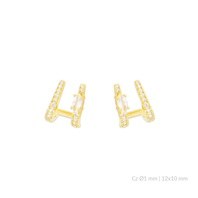 Pendientes de Plata de Ley con circonitas