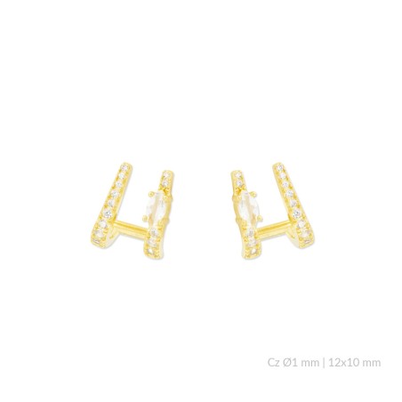 Pendientes de Plata de Ley con circonitas