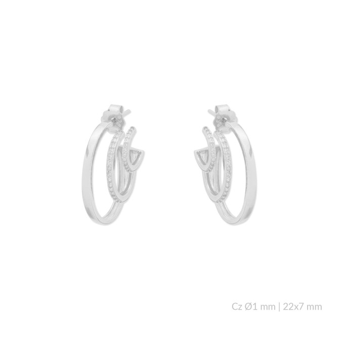 Pendientes de Plata de Ley con circonitas