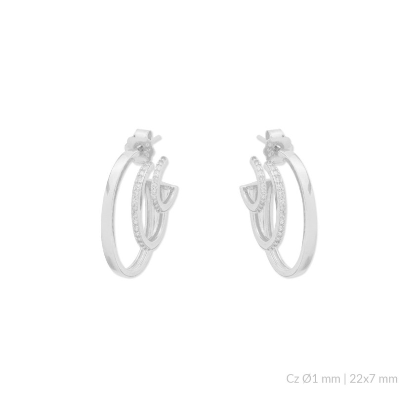 Pendientes de Plata de Ley con circonitas