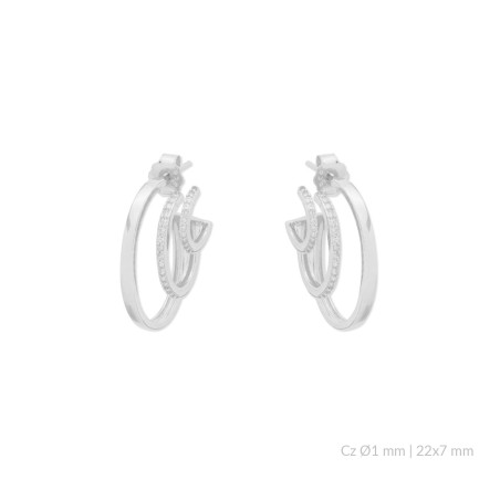 Pendientes de Plata de Ley con circonitas