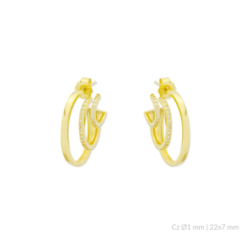 Pendientes de Plata de Ley con circonitas