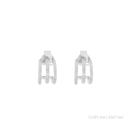 Pendientes de Plata de Ley con circonitas