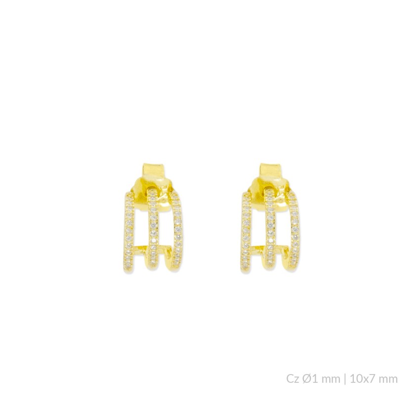 Pendientes de Plata de Ley con circonitas