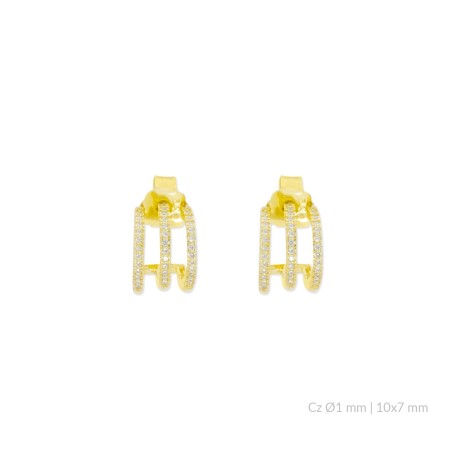 Pendientes de Plata de Ley con circonitas