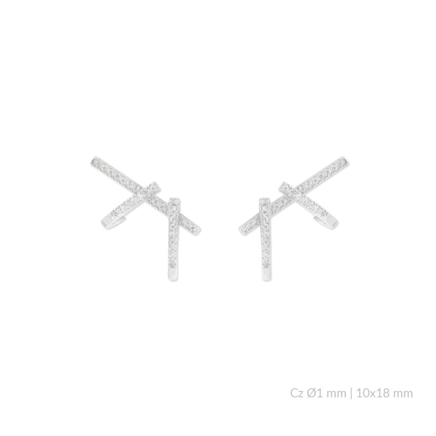 Pendientes de Plata de Ley con circonitas