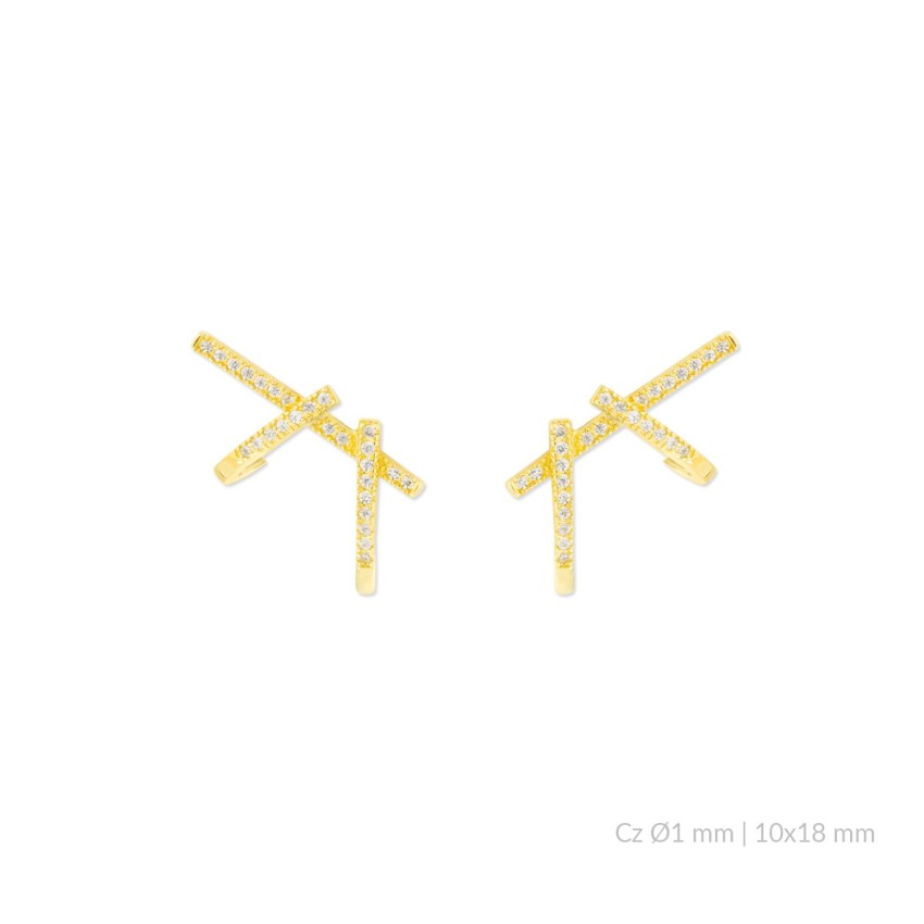 Pendientes de Plata de Ley con circonitas