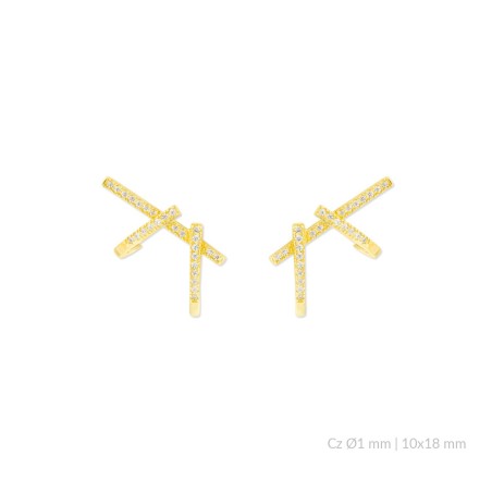 Pendientes de Plata de Ley con circonitas