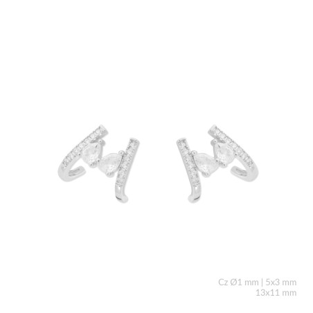 Pendientes de Plata de Ley con circonitas