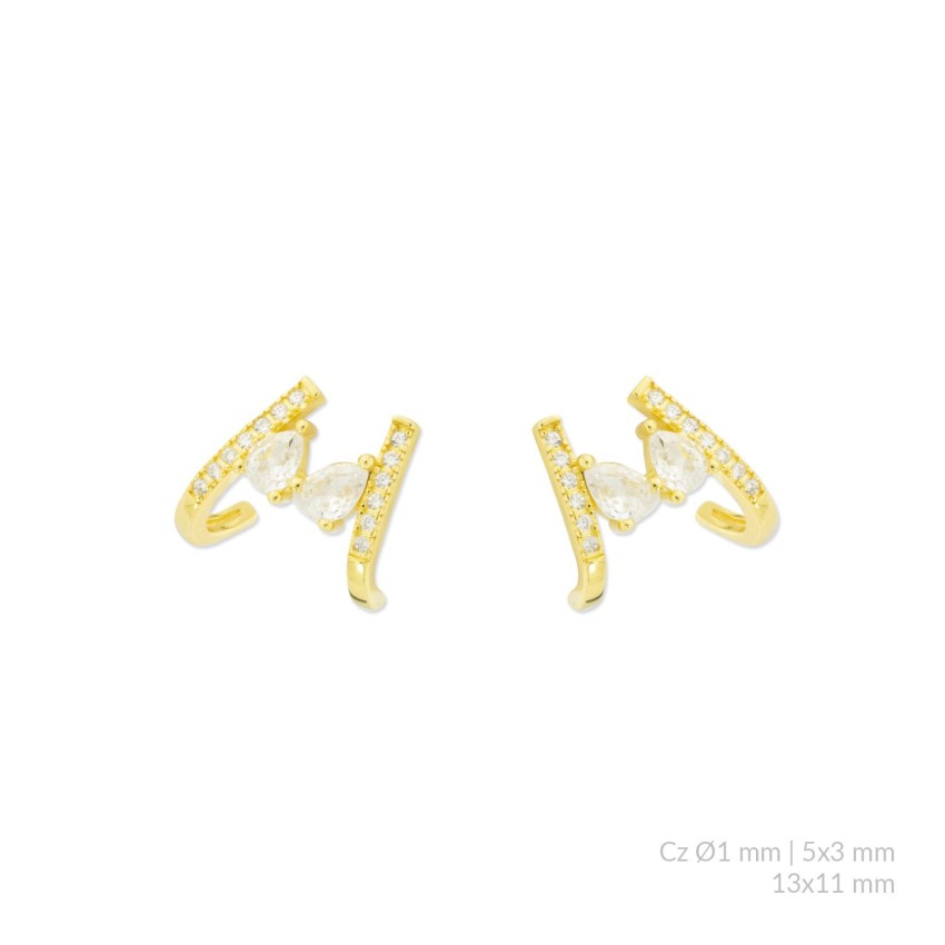 Pendientes de Plata de Ley con circonitas