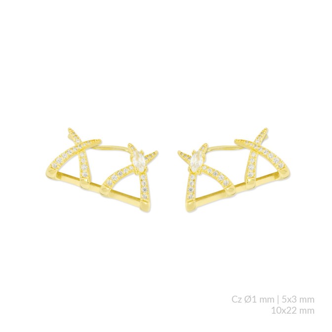 Pendientes de Plata de Ley con circonitas