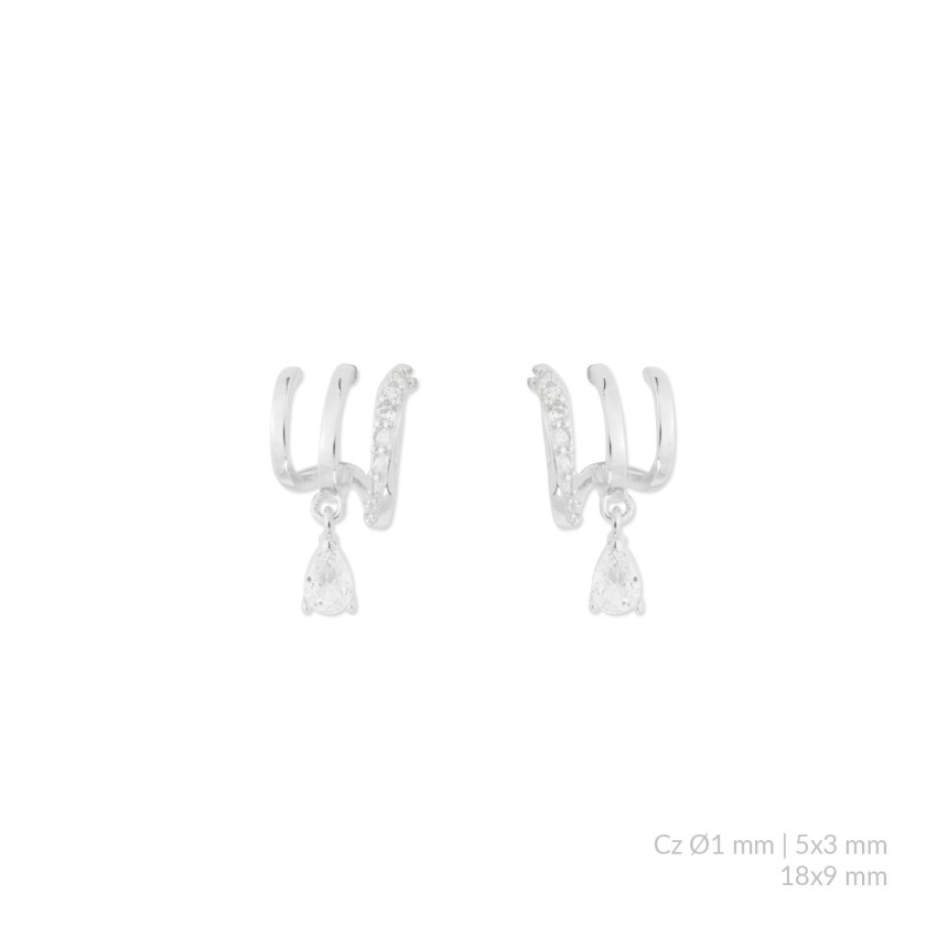 Pendientes de Plata de Ley con circonitas