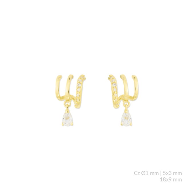 Pendientes de Plata de Ley con circonitas