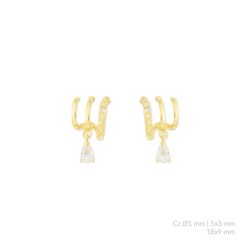 Pendientes de Plata de Ley con circonitas