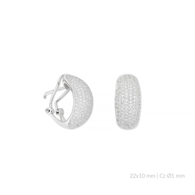 Pendientes de Plata de Ley y circonita