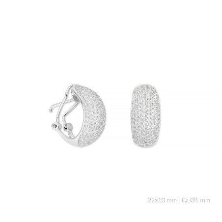 Pendientes de Plata de Ley y circonita