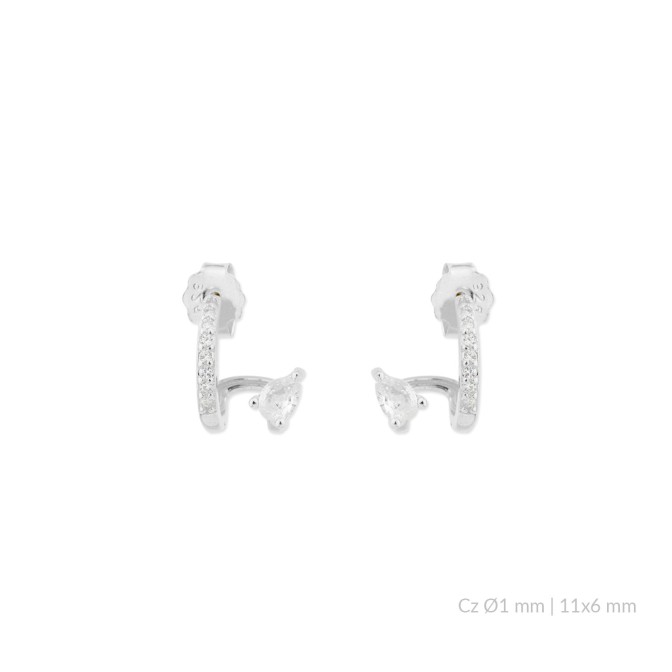 Pendientes de Plata de Ley con circonitas