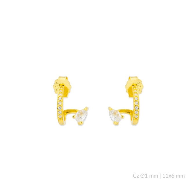 Pendientes de Plata de Ley con circonitas