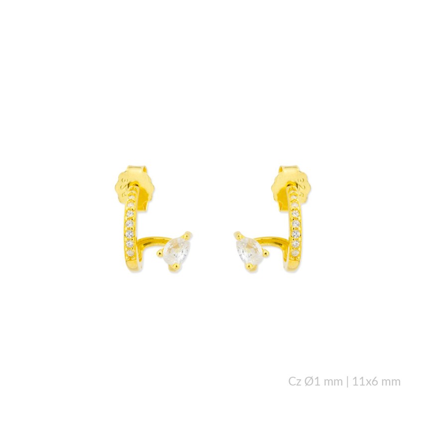 Pendientes de Plata de Ley con circonitas