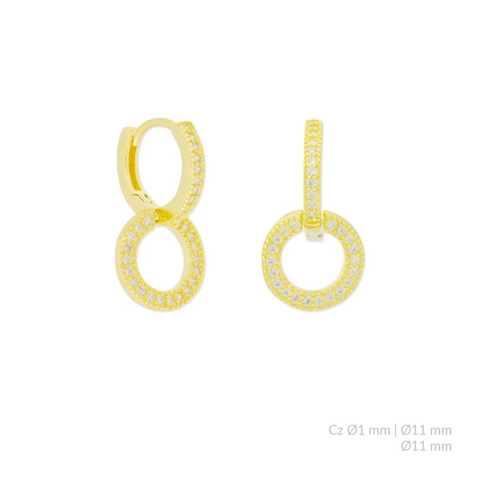 Pendientes de Plata de Ley y circonitas