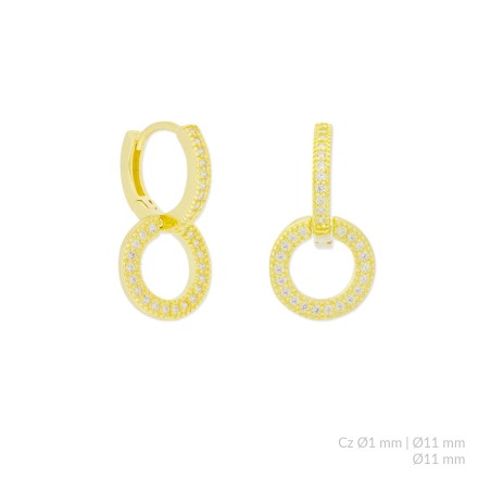 Pendientes de Plata de Ley y circonitas